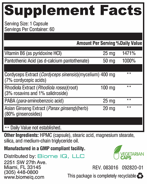 O equilíbrio adrenal é concebido para apoiar o sistema adrenal melhorando a resposta apoptogénica do organismo e apoiando a produção de hormonas adrenais. A fórmula combina ervas apoptogénicas de alta qualidade com vitaminas-chave B que ajudam a gerir a resposta do corpo ao stress e apoiam o funcionamento adequado das supra-renais. A saúde adrenal influencia a função da tiróide. A tiróide depende do Cortisol para funcionar eficientemente. A manutenção da saúde adrenal pode ajudar a melhorar a saúde da tiróide.